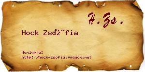 Hock Zsófia névjegykártya